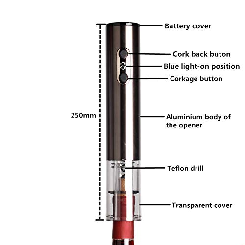 iitrust Abrebotellas Eléctrico, Sacacorchos Eléctrico Profesional - Abridor de Botellas de Vino con Cortador de Papel y Cable de Carga USB