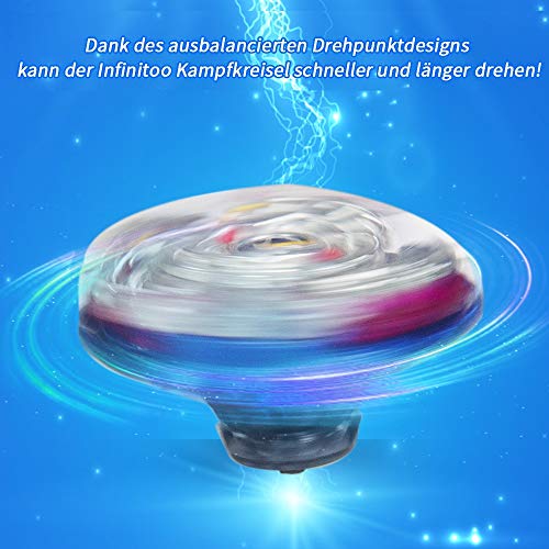 infinitoo Beyblade Burst Peonzas | Juego de trompos de Combate de giroscopio de Metal de 8 Piezas 4D Fusion Model Burst Evolution Combination Series con 3 lanzadores de Juguetes para niños