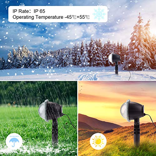 IREGRO Luces de Proyector Navidad Copos de Nieve Luz de nevadas Navidad Impermeable LED Exterior Decoración Luz de Proyector con Control Remoto Patrón para Fiesta, Navidad, Festivos,Valentín