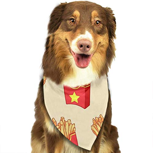 iuitt7rtree - Pañuelo para Perro con diseño de Patatas Fritas sin Costuras, Lavable, para Perro, Cachorro, pañuelo para bebé, Accesorios