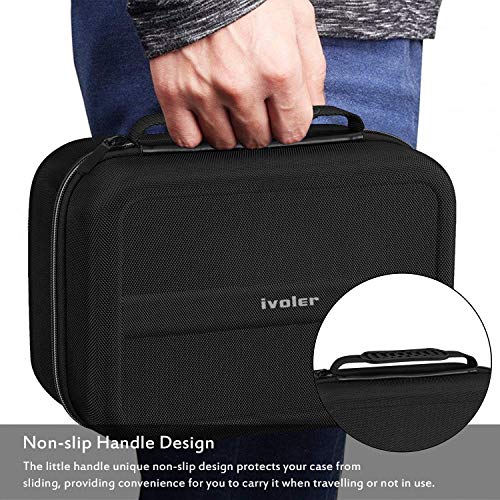 ivoler Funda para Nintendo Switch, Estuche Dura de Transporte, Carcasa Rígida de Viaje para Consola, Adaptador AC, Joy-con Grip, Strap Joy-con, 18 Cartuchos de Juegos y Otros Accesorios