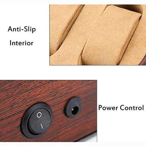 J-Cajas De Reloj Madera antimagnético Silencio Watch Winder, Reloj mecánico automático de la coctelera, impulsado Super Tranquila Motor Mabuchi Japonesa