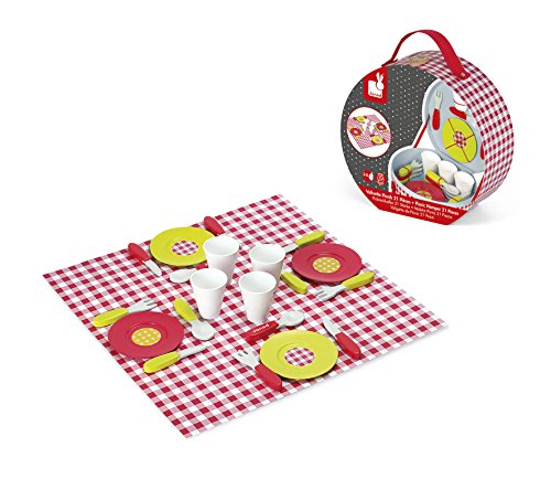 Janod- Maletita para Picnic de Juguete, Multicolor (J06524)