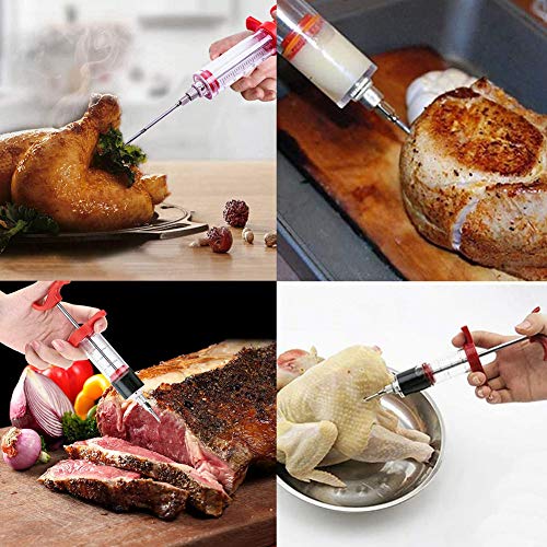 Jeringas para Alimentos,LLMZ Jeringas para Barbacoa, Jeringas para Marinar, Herramientas de Condimento Rápido, Utilizadas para Condimentos de Carne de Pavo En Festivales de Cocina,30ML