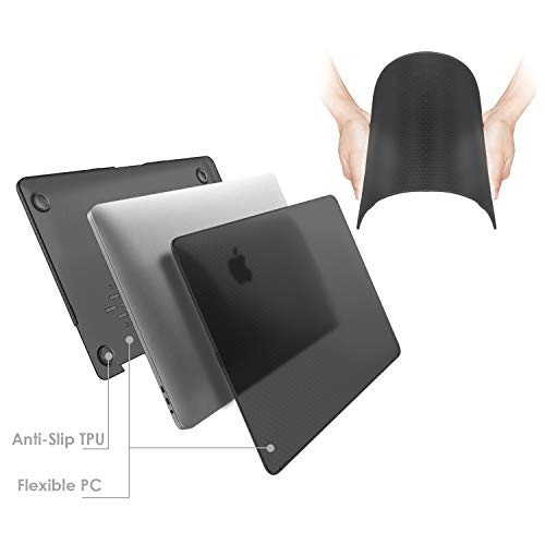 JETech Funda para MacBook Pro 13" 2019/2018/2017/2016 (A2159/A1989/A1706/A1708), Rígida Protecta de la Carcasa, Negro Escarcha