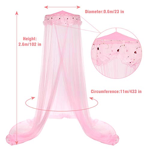 Jevetan Mosquiteras para cama princesa mosquiteros para cama mosquitero de dosel mosquitera decorativa para niños y niñas adecuado para cama individual / cama individual / cama king / cama queen