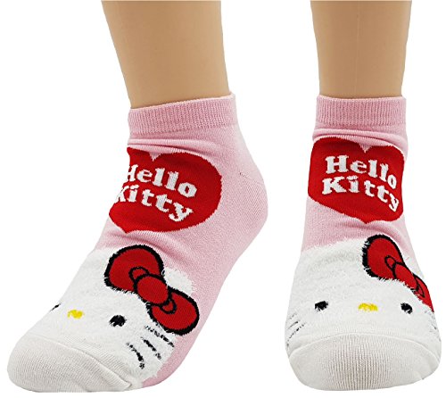 JJMax Hello Kitty - Juego de calcetines tobilleros de mezcla de algodón para mujer - Multi color - Talla única