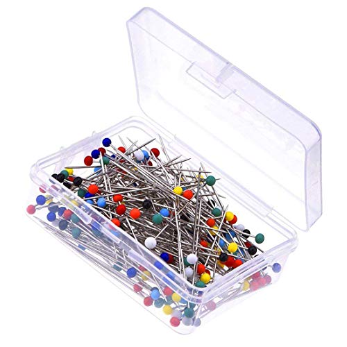 joyliveCY 250pieces alfileres con cabeza de cristal en caja para sastre