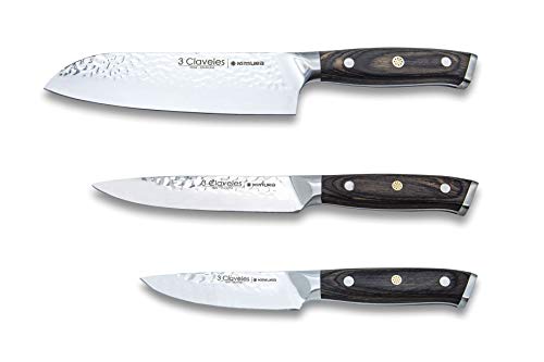Juego de cuchillos de cocina profesional 3 Claveles Kimura Cuchillo de cocina multiusos menaje de cocina acero inoxidable set de utensilios cocina