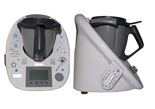 Juego de pegatinas para niños Thermomix + Cookkey TM 5 diente de león, color azul