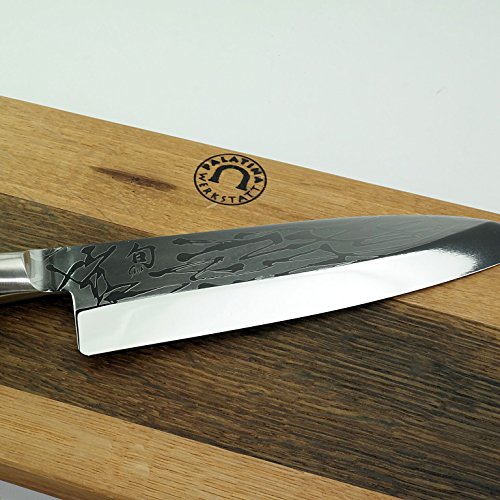 Kai Shun Pro SHO VG-0003 Deba - Cuchillo de 21 cm y tabla de cortar hecha a mano de madera de mermelo, 30 x 18 cm