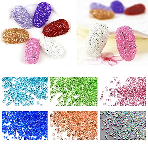 Kanggest 1000Psc Mini Diamantes Cristalinos Rhinestones Piedra Preciosa para el Arte del Uñas Artes de DIY Decoraciones del Teléfono Diámetro 1.2mm (Blanco)