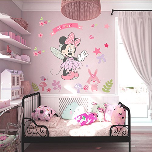 Kibi Pegatinas Infantiles Pared Minnie Pegatinas Decorativas Pared mickey Mouse Stickers Pared Mickey Dormitorio Calcomanias para Niños Pared Calcomanias Mickey