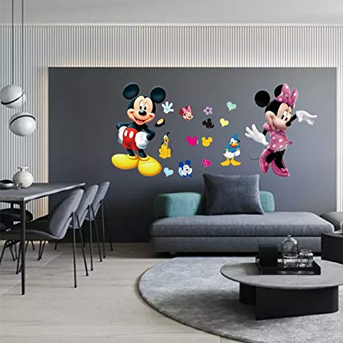 Kibi Pegatinas Infantiles Pared Minnie Pegatinas Decorativas Pared mickey Mouse Stickers Pared Mickey Dormitorio Calcomanias para Niños Pared Calcomanias Mickey