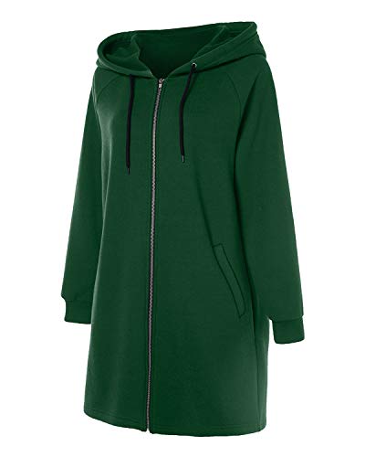 Kidsform Sudadera con Capucha para Mujer Sudadera con Capucha de Otoño Sudadera con Bolsillo Hoodie D-Verde S