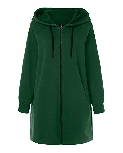 Kidsform Sudadera con Capucha para Mujer Sudadera con Capucha de Otoño Sudadera con Bolsillo Hoodie D-Verde S