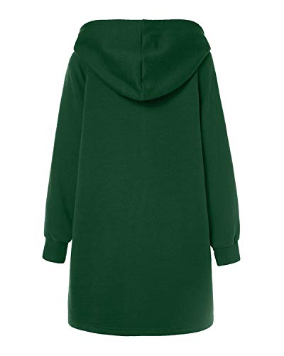 Kidsform Sudadera con Capucha para Mujer Sudadera con Capucha de Otoño Sudadera con Bolsillo Hoodie D-Verde S