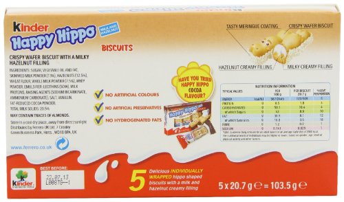 Kinder Happy Hippo Hazelnut 5 x 103.5 g (Pack of 10, Total 50 Bars)