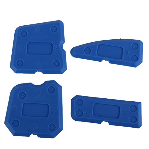 Kit De Herramienta De Calafateo 4pcs Raspador Sellador De Silicona Lechada Removedor Azul