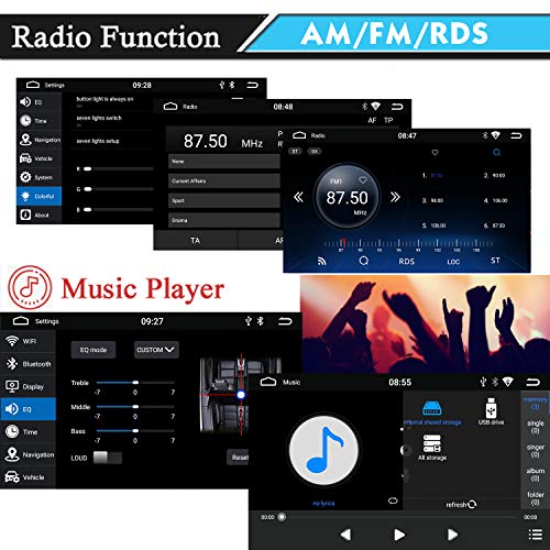 KKXXX KX011 Android 8.1 Car Stereo Navegación GPS Quad Core Auto Radio AM FM RDS 2 Din Pantalla Táctil de 7 Pulgadas 1024 * 600 BT Control del volante 1GB RAM 16GB ROM Wi-Fi