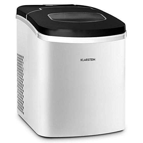 Klarstein Manhattan Máquina de hielo - 10kg/24h, 150W, Preparación 6-10 min, Depósito 2,2L, Compresor silencioso, Ventanilla de observación, Pala, Sabor insípido, Acero inoxidable, Negro