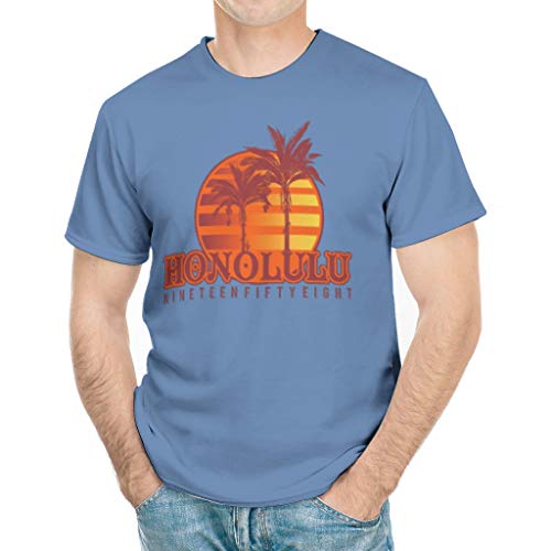 Knowikonwn Honolulu - Camiseta de árbol de coco para hombre, diseño vintage de ilustración de secado rápido Blanco blanco 4XL