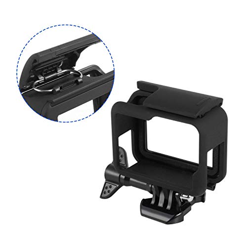 Kupton Marco para GoPro Hero7 / (2018) 6/5 Carcasa Carcasa Protectora de Borde de Carcasa para Go Pro Hero (2018) 6/5 Negro con Enchufe y Tornillo Móvil de Extracción Rápida