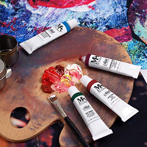 La pintura de aceite Set - 24 colores de pintura 12ml Tubes- artista pinta grado para profesionales, principiantes y estudiantes - Ideal para murales, lienzo, Retrato y Pintura - Suministros Mozart