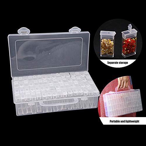 LAKIND Caja Organizadora de 64 Rejillas, Caja Almacenamiento Caja de Bordado de diamantes caja de almacenamiento para accesorios de pintura, joyería, accesorios de uñas