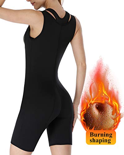 LaLaAreal Faja Reductora Adelgazante Abdomen Mujer Neopreno Body Moldeador para Deport Fiteness (M,Sin Cremallera/Negro)