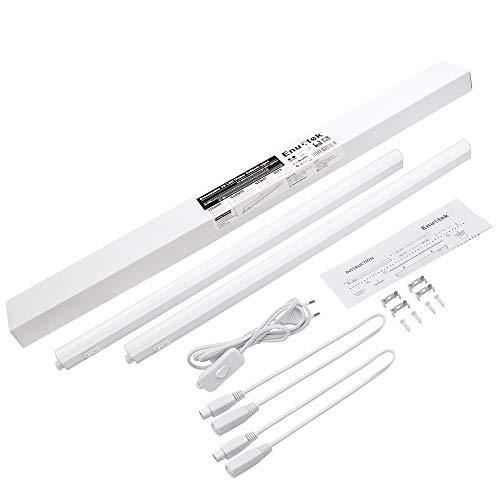 Lamparas Barra de Regleta Tiras Tubos de LED 9W para Bajo Muebles Armario de Cocina 573MM Longitud Una Lampara Luz Neutra 4000K Lot de 2 Lamparas de Enuotek