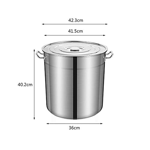 Large Olla de Cocina, de Acero Inoxidable de la Olla, de 45 litros, Tapa de Acero Inoxidable, Parte Inferior Engrosada