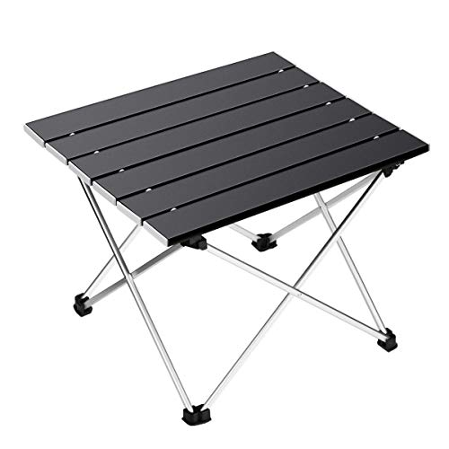 Ledeak Portatiles Plegable Ultraligero Mesa de Camping con Superficie de Aluminio con Bolsa de Transporte, para al Aire Libre, Picnic, Playa, Senderismo, Pesca