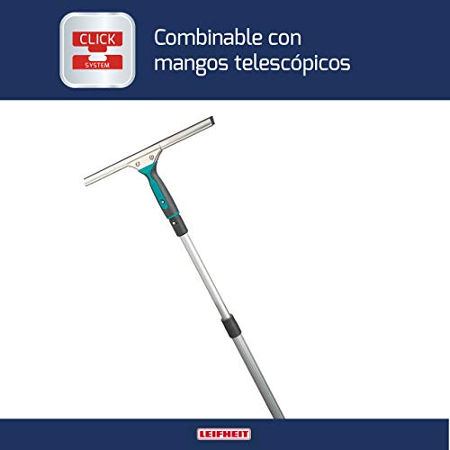 Leifheit Limpiacristales Professional, limpiaventanas con regleta de goma para una limpieza sin huellas, rasqueta limpiacristales con mango de goma