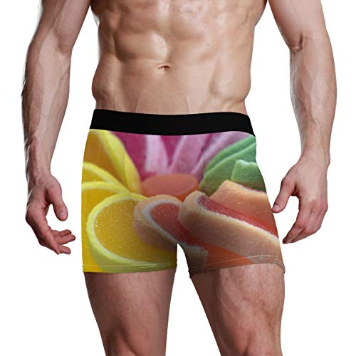 LENNEL Colorido azúcar Estiramiento Transpirable XL Acogedor Ropa Interior Masculina Boxer Breve Personalidad Suave