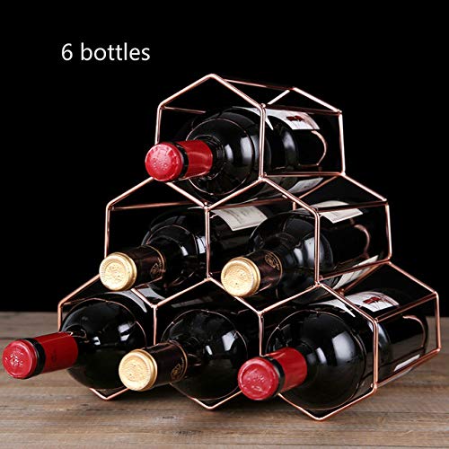 LIAOLEI10 Botellero  Estante para Vino Tinto Hotel Botella de Vino Titulares Expositor Creativo Hierro Arte Estante para Vino Bar Europeo Estante para Vino de UVA, B (2)