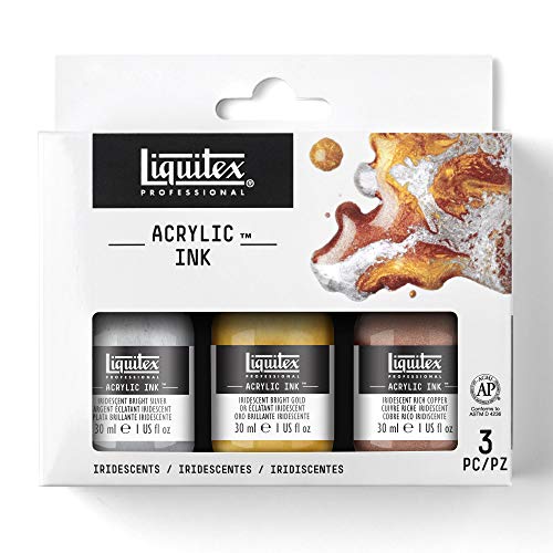 LIQUITEX Pintura acrílica, Color:, Iridiscentes, 3 x 30 mL