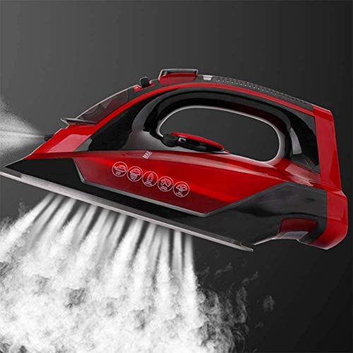 LLDKA Plancha de Vapor, Vapor Wireless Central Que Tiene portátil automática, para la Tela del Textil y del Vestido Vapor House Travel,Rojo