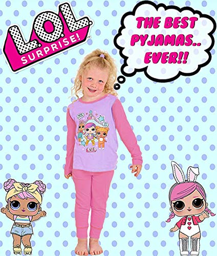 L.O.L Surprise Dolls Pijama para niñas Soft Cotton PJs Pijamas Confetti Pop Pjs Lil Sisters (7-8 años, 3 Personajes Rosa)