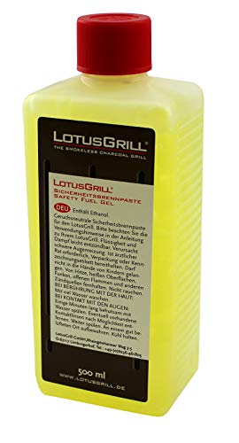 Lotus-Grill Bolsa de carbón Vegetal de Haya, 2,5 kg, Incluye Pasta Combustible LotusGrill de 500 ml, ambas diseñadas para Asar sin Humo con LotusGrill