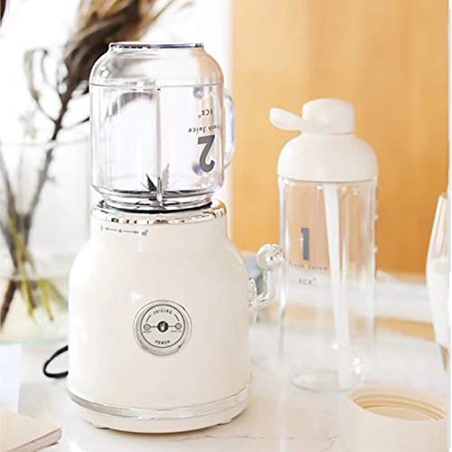 Love House Juicer De La Fruta Blender，Mezclador De Licuadora Batidora Retro Portátil Jugo Personal Eléctrico Potencia Mezclador Frutas Y Vegetales Solo Sirven con Tapa De Viaje-Blanco