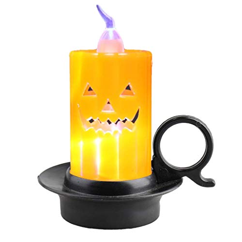 LQH Decoración de Halloween LED electrónico Taza de la Vela luz de la Noche del cráneo Puntales de Calabaza (Size : 2)