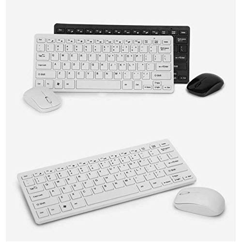 LQH Teclado inalámbrico, Teclado inalámbrico y ratón, Teclado inalámbrico de Juegos, Teclado inalámbrico Combo de ratón, Diseño Delgado, Ligero y Ultra Thin Teclado inalámbrico (Color : White)