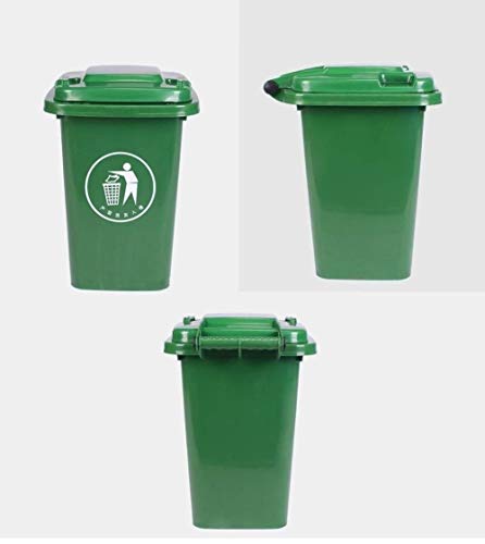 LSLMCS Papeleras de reciclaje, Al aire libre los desechos domésticos Medio Malo Wheelie Bin - Ligero hasta la helada Resistente - Papelera color múltiple de plástico con tapa de basuras Plaza Bin hoga