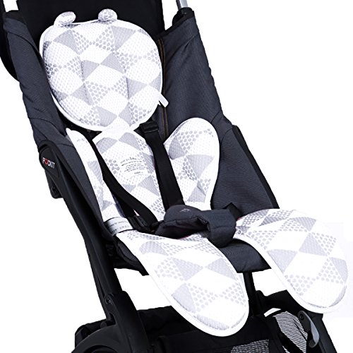 Luchild Colchoneta Silla Paseo Universal Verano Colchoneta para Cochecito y Carro Bebe Transpirable (Gris)