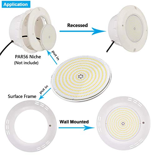 LyLmLe Foco LED Piscina Relleno de Resin,35W Lámpara Superficie extraplano (equivalente 300W halógena bombilla),3500lm, Ángulo de haz de 140 °,IP68 Impermeable, 12V AC/DC, 6000K