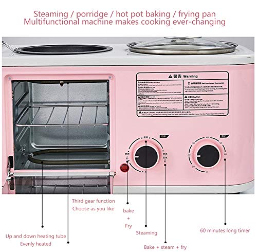 MAQRLT Máquina del Desayuno, Horno Eléctrico Multifunción, Tostador, Bandeja De Hornear, Sartén, Marmita, Sandwichera, Olla De Cocción Lenta, Fabricante De Yogur, Cocina De Arroz, Cocinar Huevos