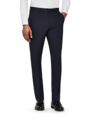 Marca Amazon - find. Pantalón Clásico de Corte Recto Hombre, Azul (Navy), 38W / 33L, Label: 38W / 33L