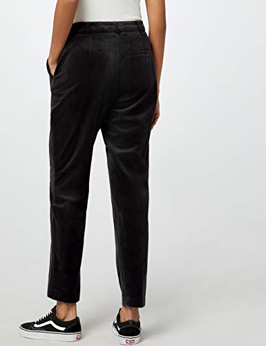 Marca Amazon - find. Velvet Trouser, Pantalones de Traje para Mujer, Negro (Black), 42, Label: L