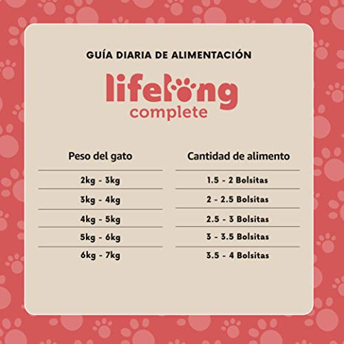 Marca Amazon - Lifelong Alimento completo para gatos adultos - Selección de carne en gelatina, 2,4 kg (24 bolsitas x 100g)